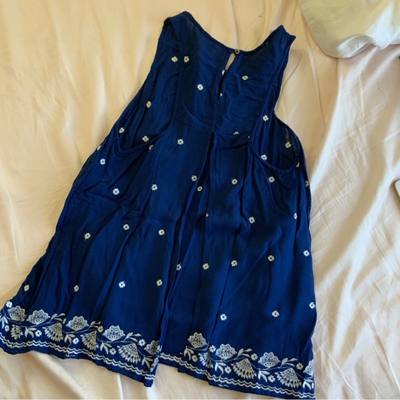 Miami Y2K Navy Blue Floral Tank Top with Patterns - Picture 3 of 8